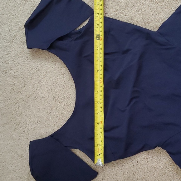 Navy peplum bodycon dress - Picture 8 of 8